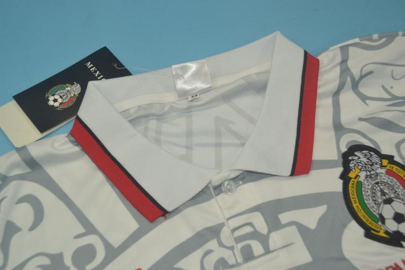 Thailand Quality(AAA) 1998 Mexico Away Retro soccer Jersey(L/S)