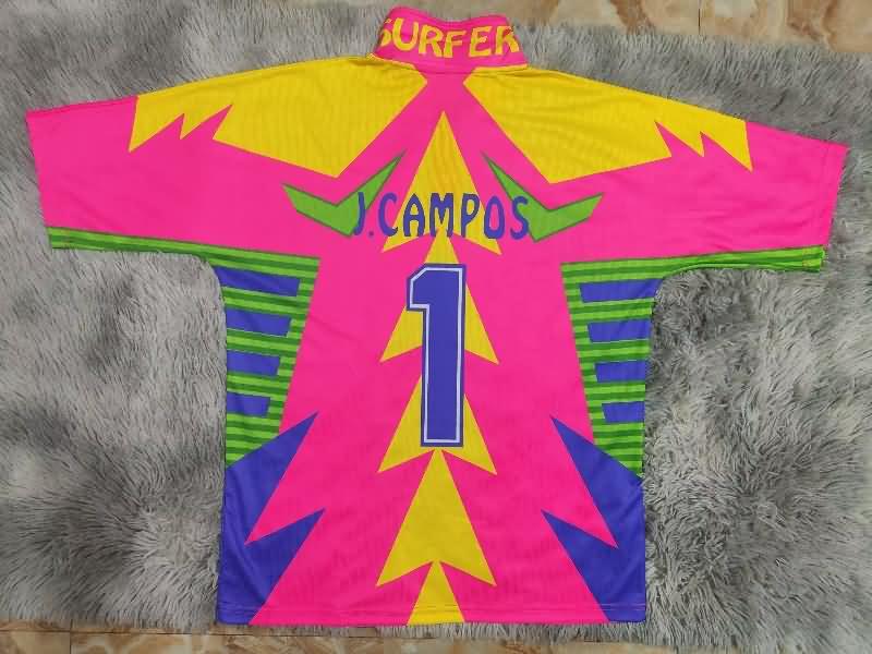 Thailand Quality(AAA) 1998 Mexico Goalkeeper Pink Retro Soccer Jersey