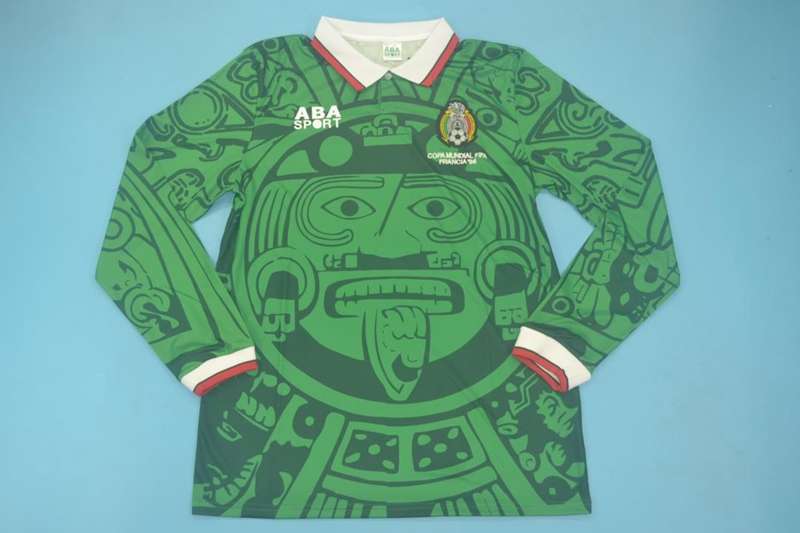 Thailand Quality(AAA) 1998 Mexico Home Retro soccer Jersey(L/S)