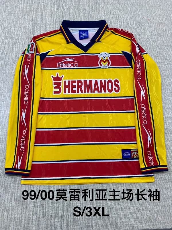 Thailand Quality(AAA) 1999/00 Morelia Home Long Sleeve Retro Soccer Jersey