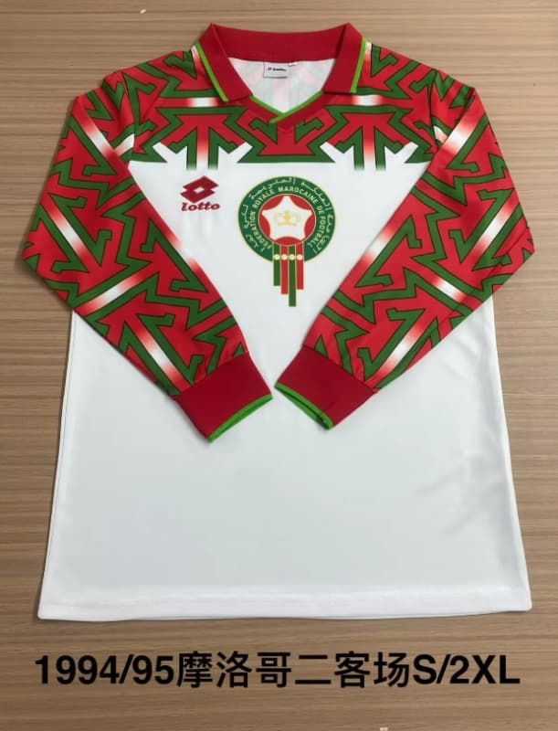 Thailand Quality(AAA) 1994/95 Morocco Third Retro Long Sleeve Soccer Jersey