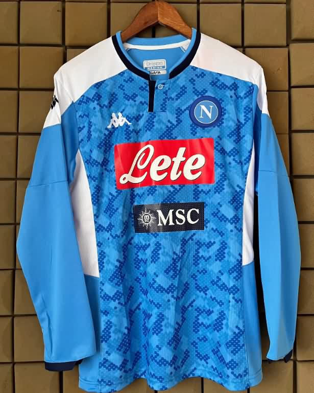Thailand Quality(AAA) 2019/20 Napoli Home Long Sleeve Retro Soccer Jersey