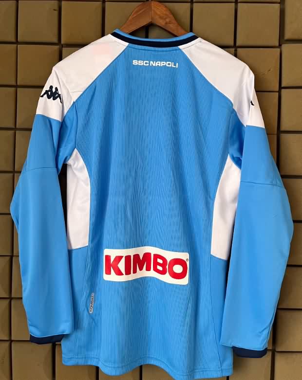 Thailand Quality(AAA) 2019/20 Napoli Home Long Sleeve Retro Soccer Jersey