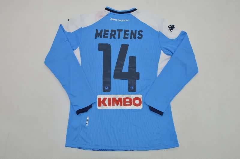 Thailand Quality(AAA) 2019/20 Napoli Home Long Sleeve Retro Soccer Jersey