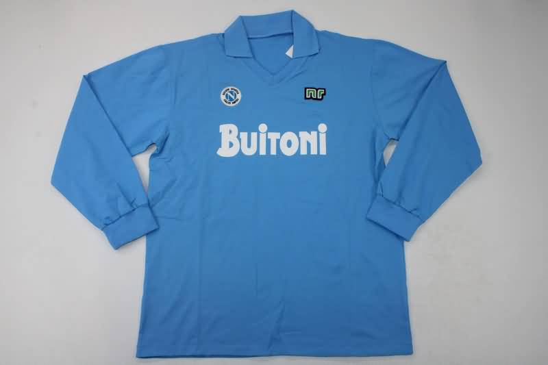 Thailand Quality(AAA) 1986/87 Napoli Home Long Sleeve Retro Soccer Jersey