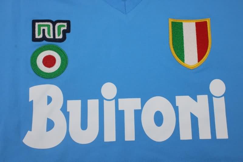 Thailand Quality(AAA) 1987/88 Napoli Home Long Sleeve Retro Soccer Jersey