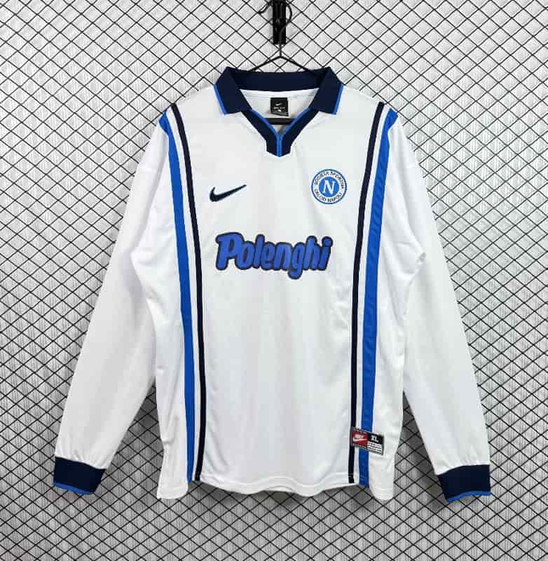 Thailand Quality(AAA) 1997/98 Napoli Away Retro Long Sleeve Soccer Jersey