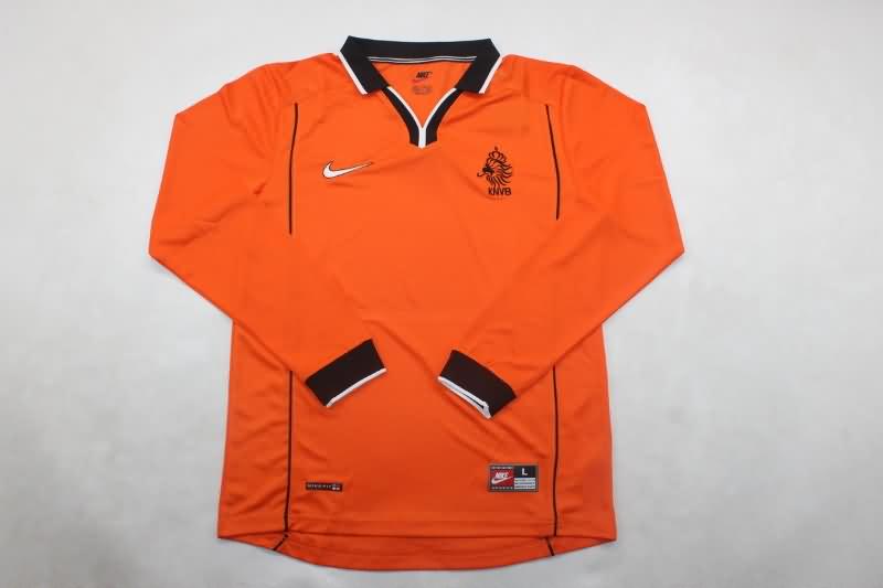 Thailand Quality(AAA) 1998 Netherlands Home Long Sleeve Retro Soccer Jersey