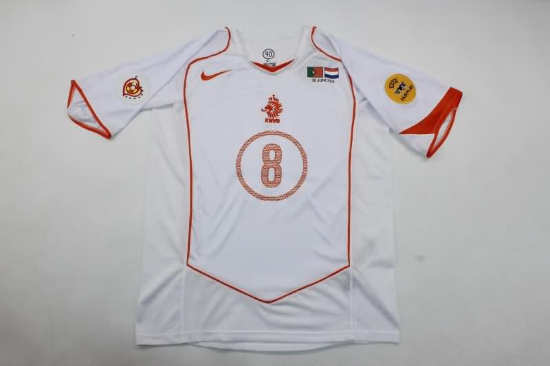Thailand Quality(AAA) 2004 Netherlands Away Retro Soccer Jersey