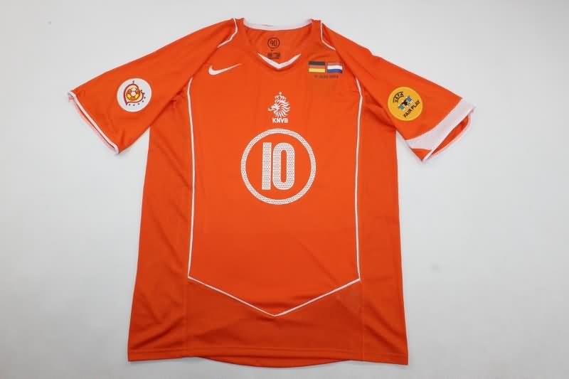 Thailand Quality(AAA) 2004 Netherlands Home Retro Soccer Jersey