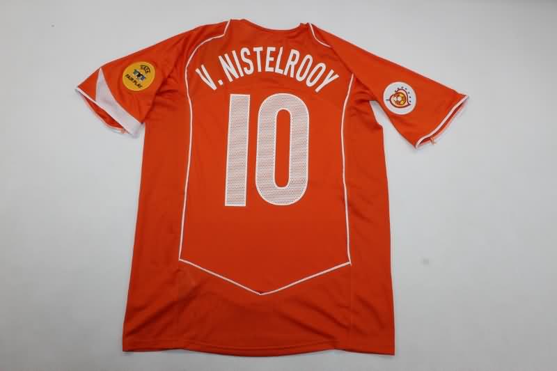 Thailand Quality(AAA) 2004 Netherlands Home Retro Soccer Jersey