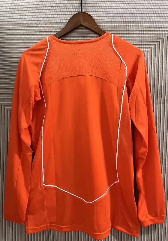 Thailand Quality(AAA) 2004 Netherlands Home Retro Long Sleeve Soccer Jersey