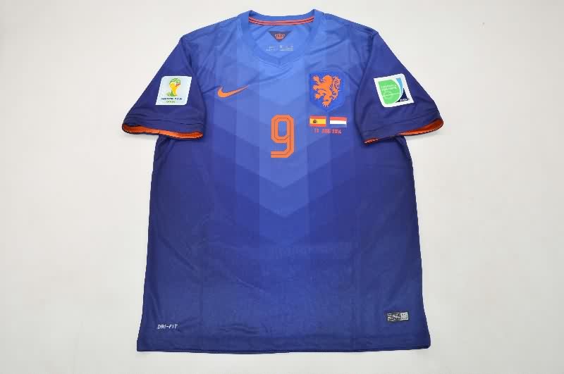 Thailand Quality(AAA) 2014 Netherlands Away Retro Soccer Jersey