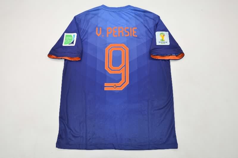 Thailand Quality(AAA) 2014 Netherlands Away Retro Soccer Jersey