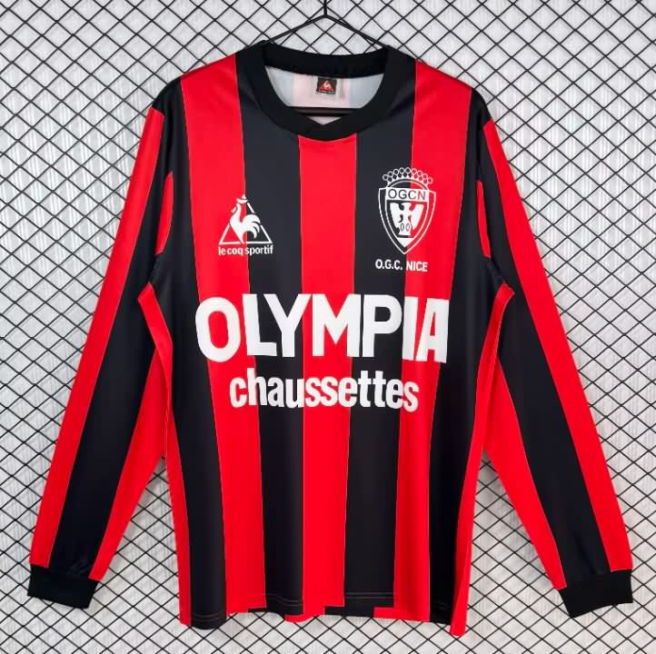 Thailand Quality(AAA) 1977/78 OGC Nice Home Long Sleeve Retro Soccer Jersey