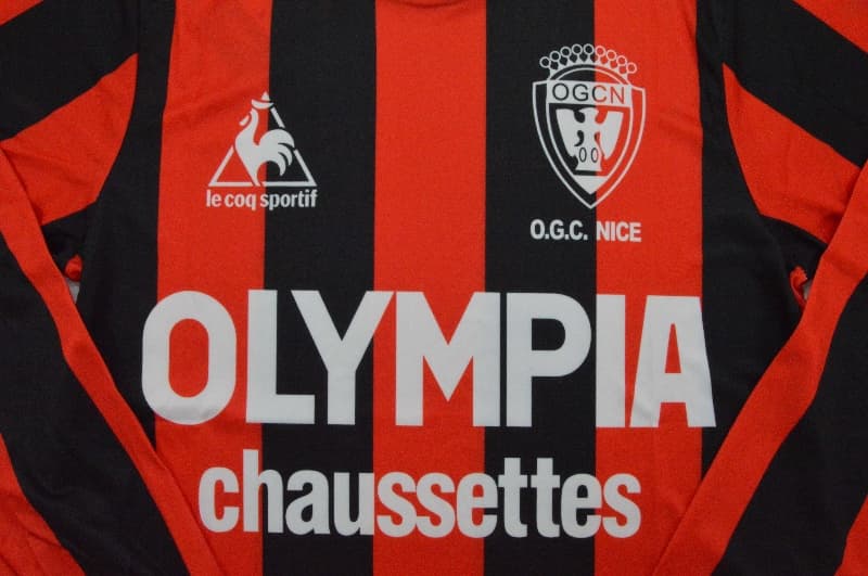 Thailand Quality(AAA) 1977/78 OGC Nice Home Long Sleeve Retro Soccer Jersey