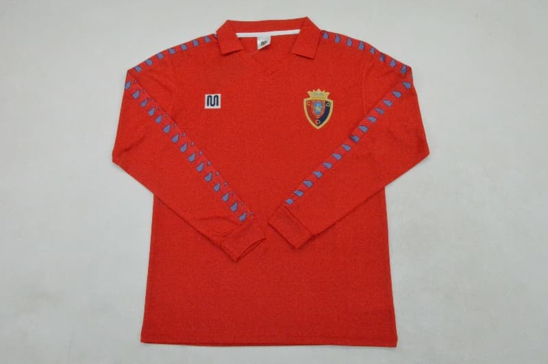 Thailand Quality(AAA) 1983/84 Osasuna Home Retro Long Sleeve Soccer Jersey
