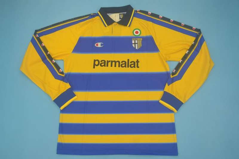 Thailand Quality(AAA) 1999/00 Parma Home Retro Soccer Jersey(L/S)