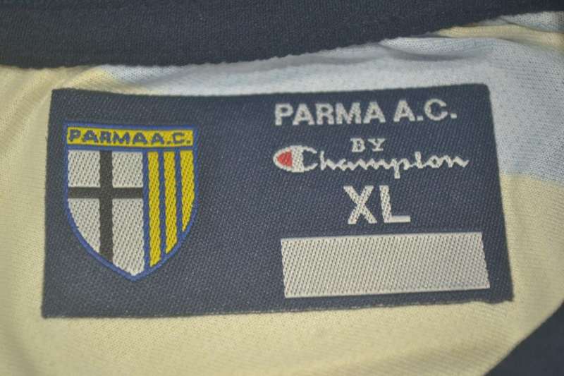 Thailand Quality(AAA) 1999/00 Parma Home Retro Soccer Jersey(L/S)