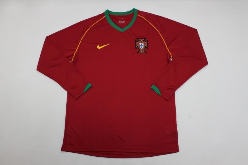 Thailand Quality(AAA) 2006 Portugal Home Long Sleeve Retro Soccer Jersey
