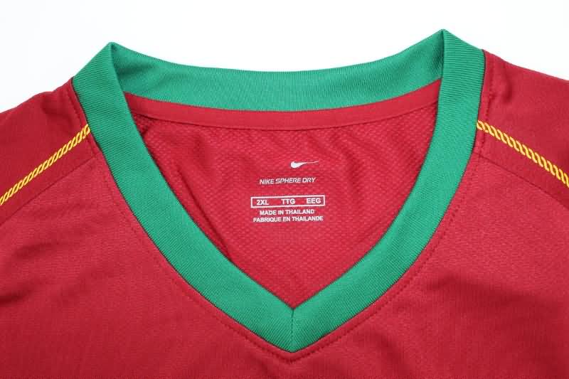 Thailand Quality(AAA) 2006 Portugal Home Long Sleeve Retro Soccer Jersey