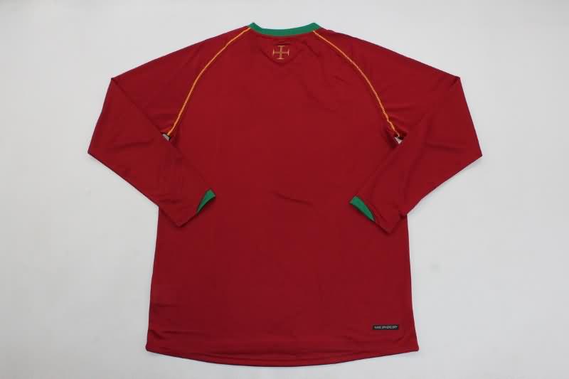 Thailand Quality(AAA) 2006 Portugal Home Long Sleeve Retro Soccer Jersey