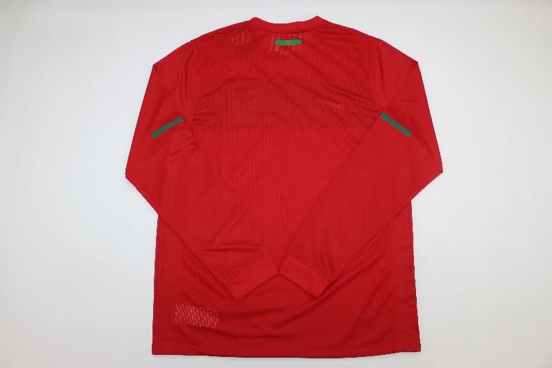 Thailand Quality(AAA) 2010 Portugal Home Long Sleeve Retro Soccer Jersey (Player)
