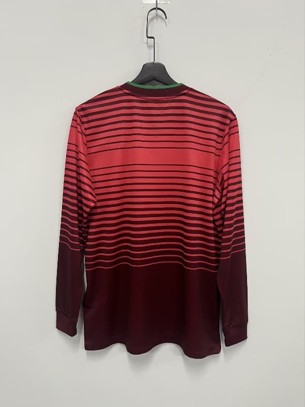 Thailand Quality(AAA) 2014 Portugal Home Retro Long Sleeve Soccer Jersey