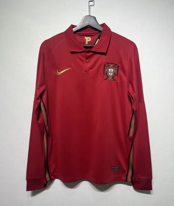 Thailand Quality(AAA) 2020 Portugal Home Long Sleeve Retro Soccer Jersey
