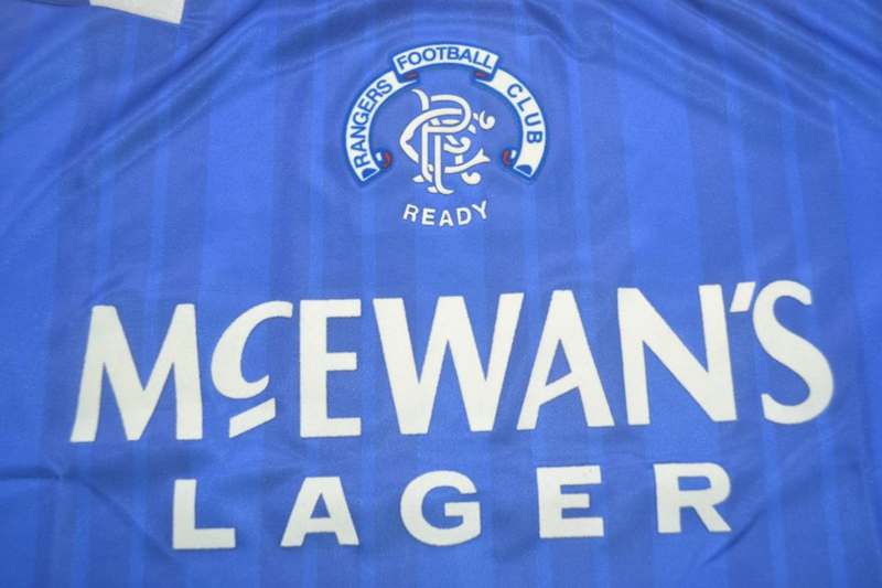 Thailand Quality(AAA) 1992/94 Rangers Home Retro Soccer Jersey