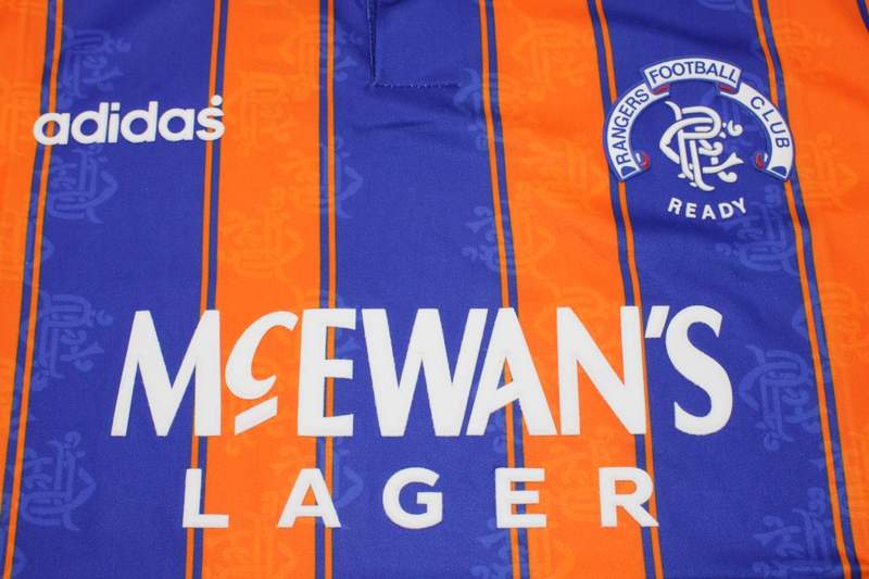 Thailand Quality(AAA) 1993/94 Rangers Away Retro Soccer Jersey