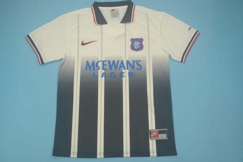 Thailand Quality(AAA) 1997/99 Rangers Away Retro Soccer Jersey