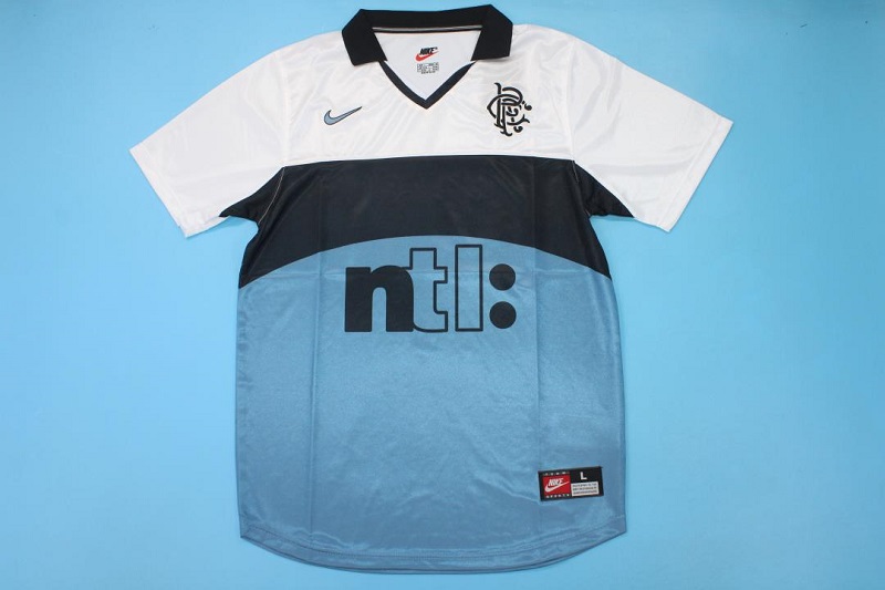 Thailand Quality(AAA) 1999/00 Rangers Retro Away Soccer Jersey