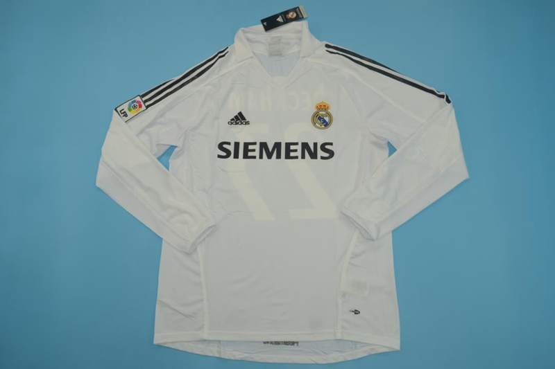 Thailand Quality(AAA) 2005/06 Real Madrid Home Retro Soccer Jersey(L/S)