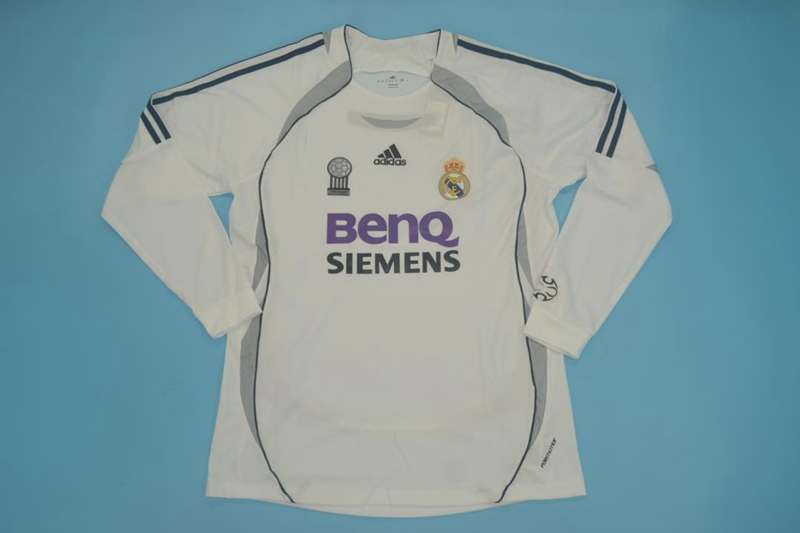 Thailand Quality(AAA) 2006/07 Real Madrid Home Retro Soccer Jersey(L/S)