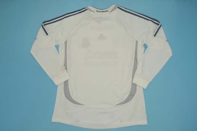 Thailand Quality(AAA) 2006/07 Real Madrid Home Retro Soccer Jersey(L/S)