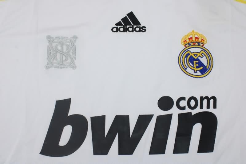 Thailand Quality(AAA) 2009/10 Real Madrid Home Long Sleeve Retro Soccer Jersey