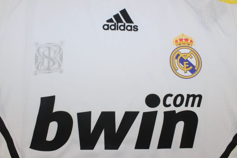 Thailand Quality(AAA) 2009/10 Real Madrid Home Long Retro Soccer Jersey (Player)