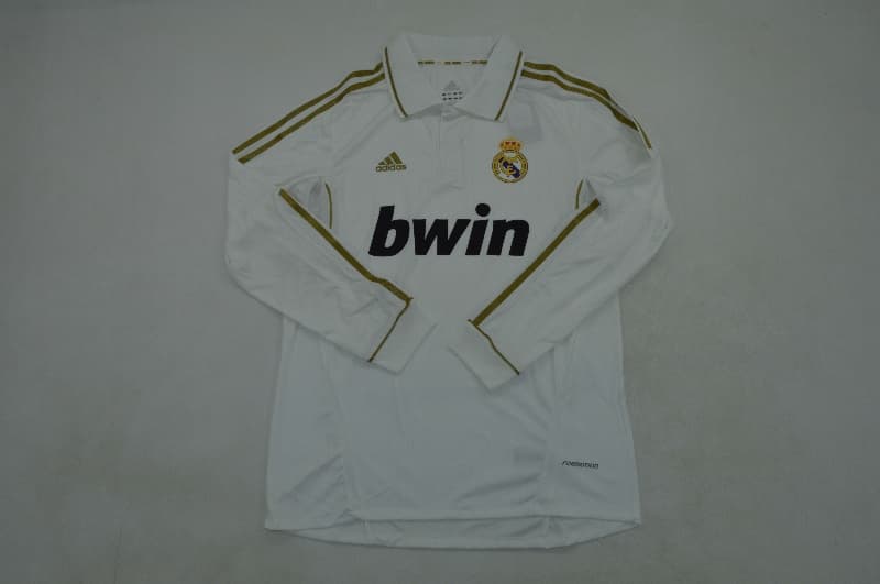 Thailand Quality(AAA) 2011/12 Real Madrid Home Retro Long Sleeve Soccer Jersey (Player)