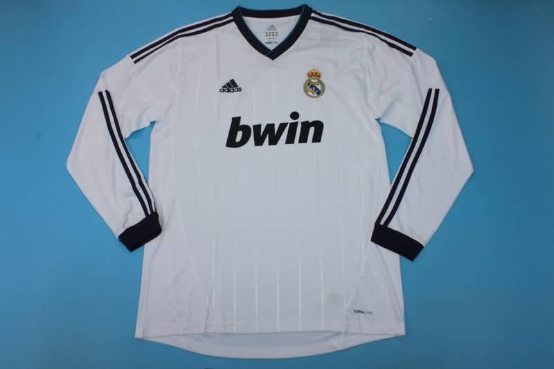 Thailand Quality(AAA) 2012/13 Real Madrid Home Long Sleeve Retro Soccer Jersey