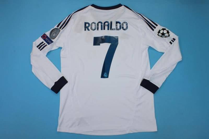 Thailand Quality(AAA) 2012/13 Real Madrid Home Long Sleeve Retro Soccer Jersey