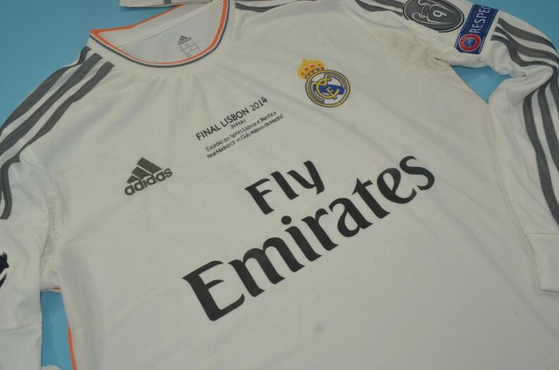 Thailand Quality(AAA) 2013/14 Real Madrid Home UCL Retro Jersey(L/S)
