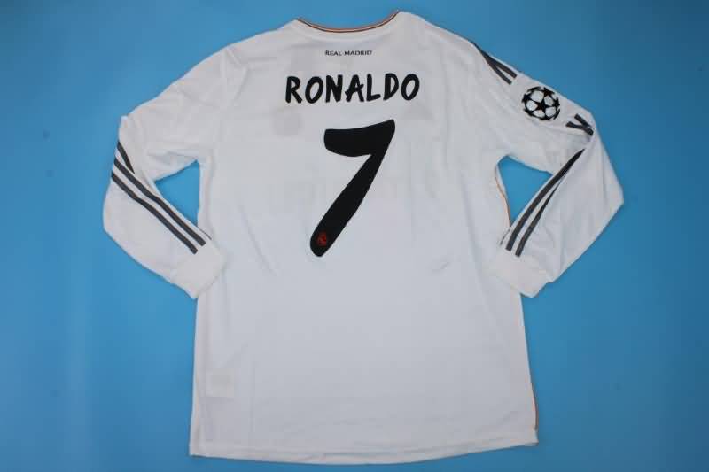 Thailand Quality(AAA) 2013/14 Real Madrid Home UCL Retro Jersey(L/S)