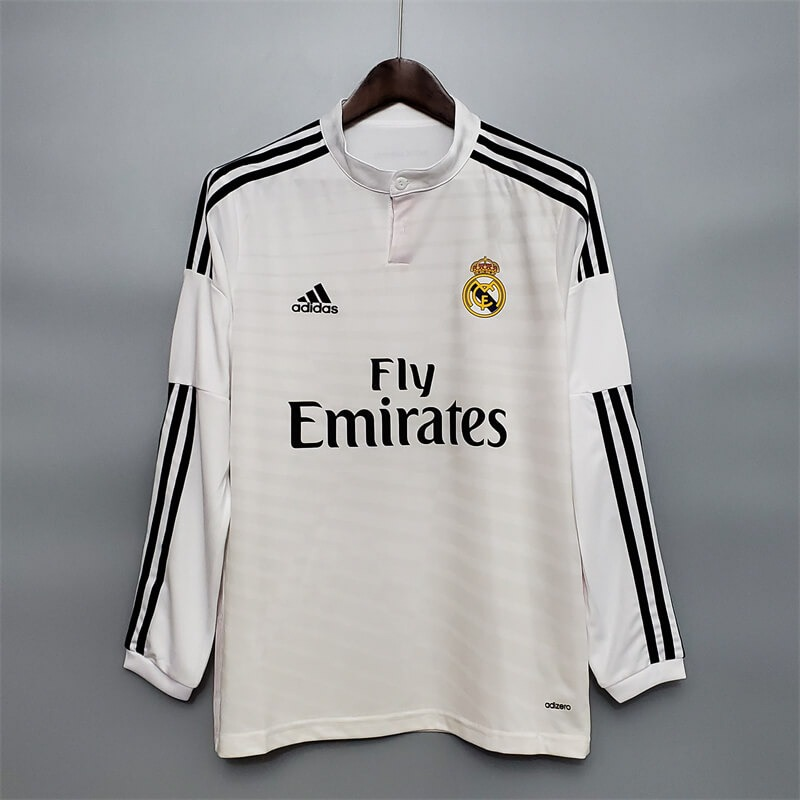 Thailand Quality(AAA) 2014/15 Real Madrid Home Retro Long Soccer Jersey