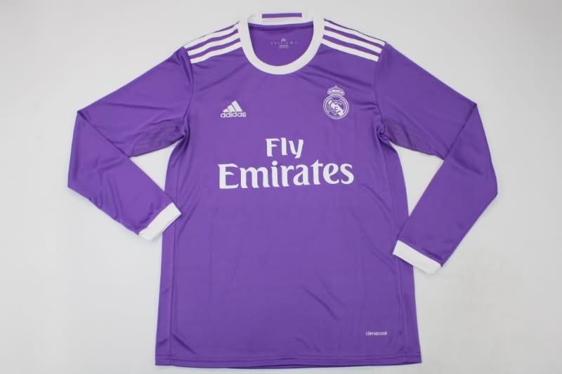 Thailand Quality(AAA) 2016/17 Real Madrid Away Retro Jersey(L/S)