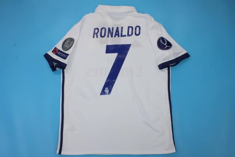 Thailand Quality(AAA) 2016/17 Real Madrid Home Retro Soccer Jersey