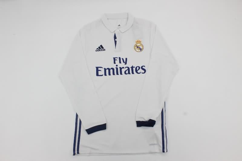 Thailand Quality(AAA) 2016/17 Real Madrid Home LS Retro Soccer Jersey (Player)
