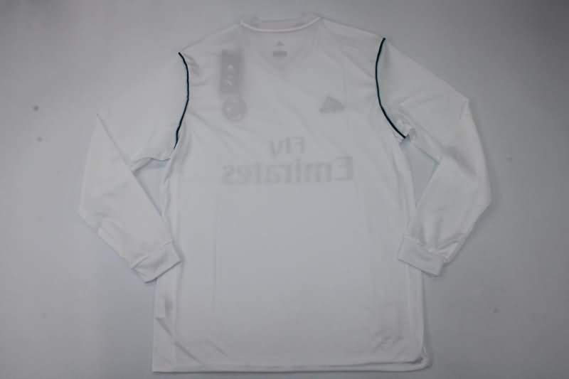Thailand Quality(AAA) 2017/18 Real Madrid Home Long Sleeve Retro Soccer Jersey