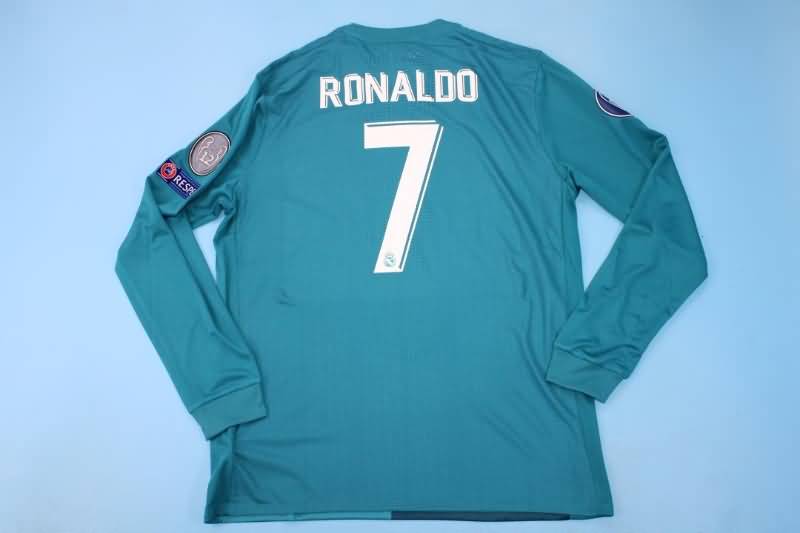 Thailand Quality(AAA) 2017/18 Real Madrid Third Retro Long Sleeve Soccer Jersey