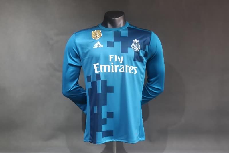 Thailand Quality(AAA) 2017/18 Real Madrid Third Long Sleeve Retro Soccer Jersey (Player)